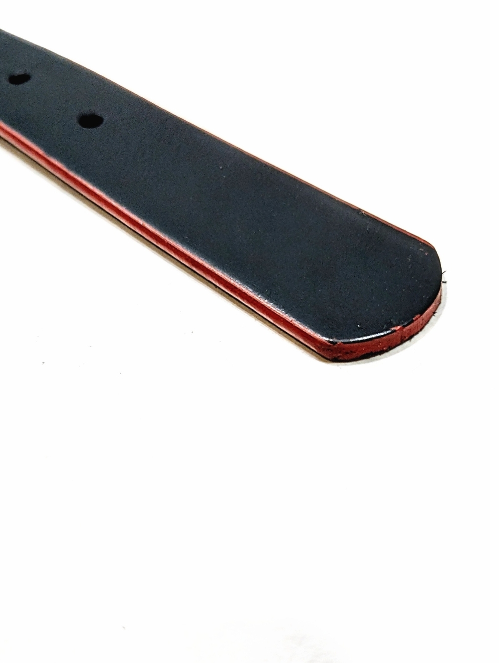 Delta Airlines Black Leather Belt with Red Edge Size M Medium 30½-33 Gold Buckle - Picture 5 of 11